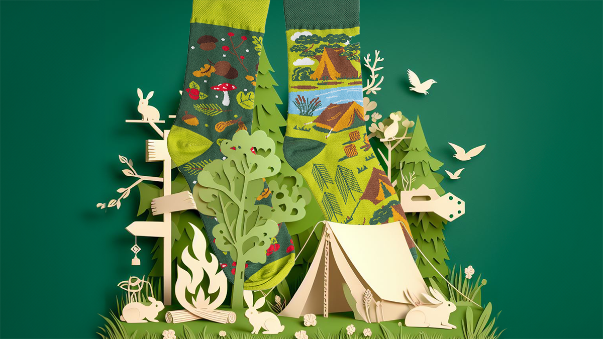Kolorowe skarpetki #skarpyWGL Jestem z lasu | Skarpety dla turystów i harcerzy